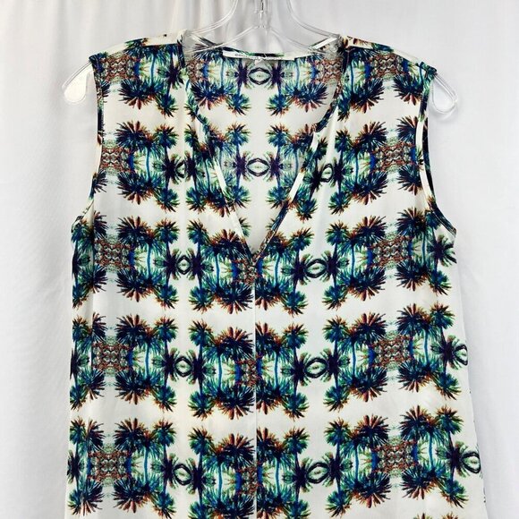 Collective Concepts Women’s Sleeveless Sheer Tunic Top V-Neck Size Small - Picture 2 of 8